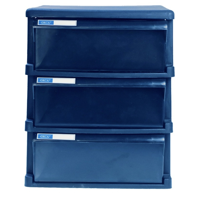 Orca File Cabinet BCB-3 Solid Navy Frame Tongue With 3-Layer Drawer Can ...