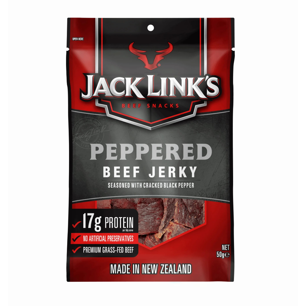 Jack Links Beef Jerky Snacks Peppered 50g. Dried Pepper Flavor Snack ...