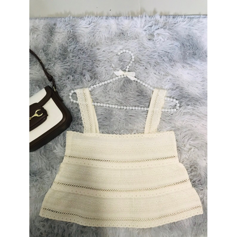 Spaghetti Straps Full Body Embroidery Cream Color | Shopee Philippines