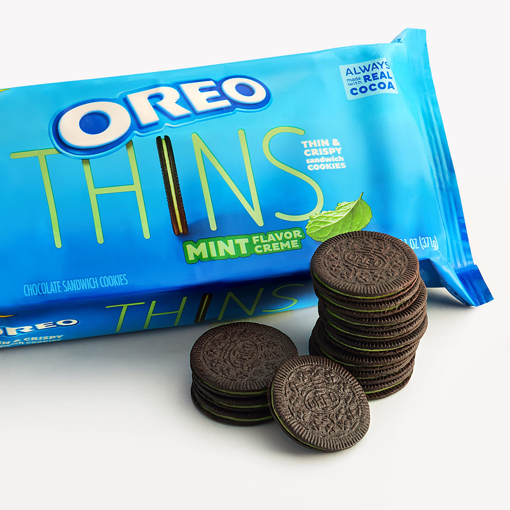 Oreo Thins Chocolate Cookie Sandwich Mint Flavored Creme Weight 371 G ...