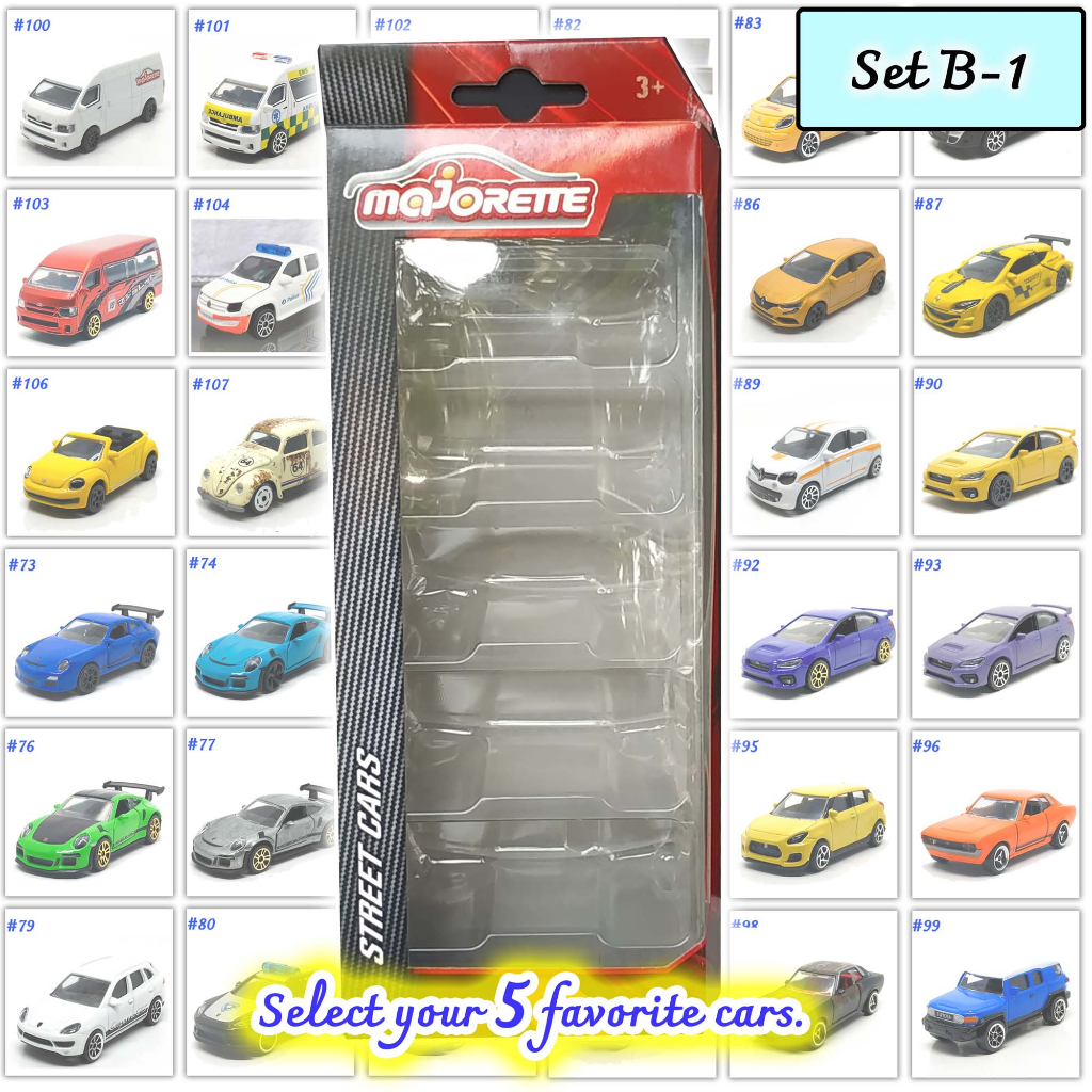 Majorette Pack 5 Cars With Optional Box Set B-1 (Majorette of 5 ...