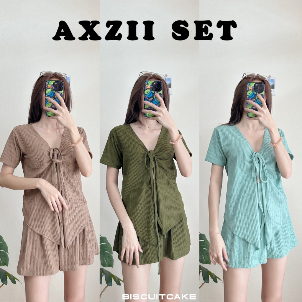 Short Sleeve Shirt SET With Loop And Shorts (AXZII SET) Shopee