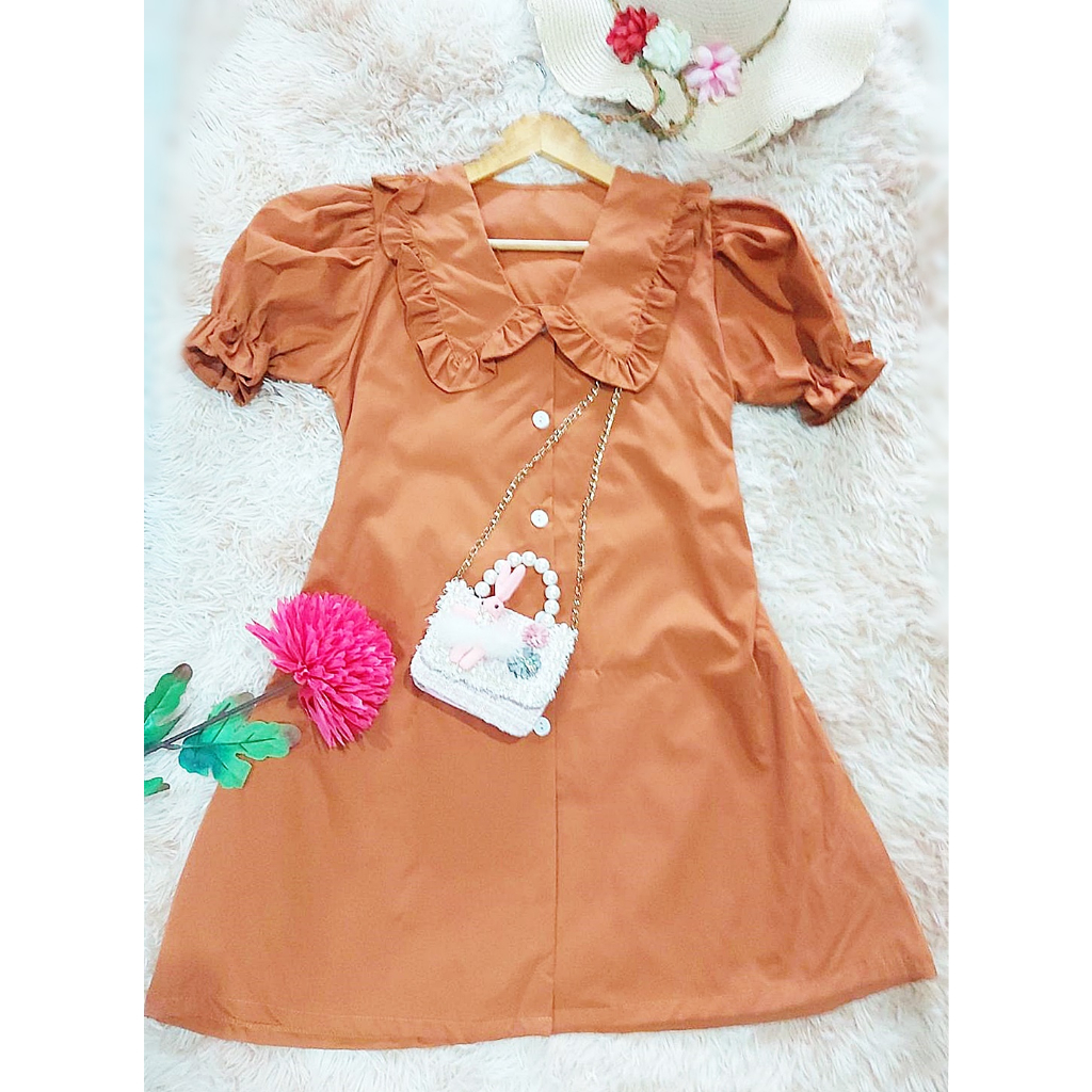 Cobua Dress With Front Buttons Practical Front. The Back Has A Drawcord ...