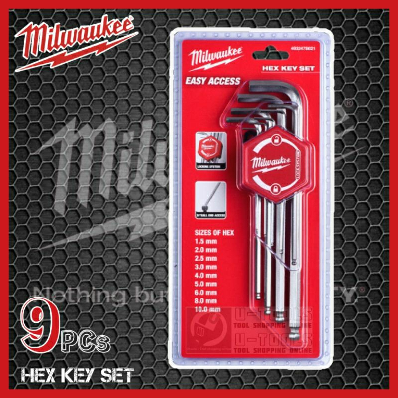 Milwaukee HEX KEY SET Model 4932478621 9pcs Ball Point Shopee Philippines