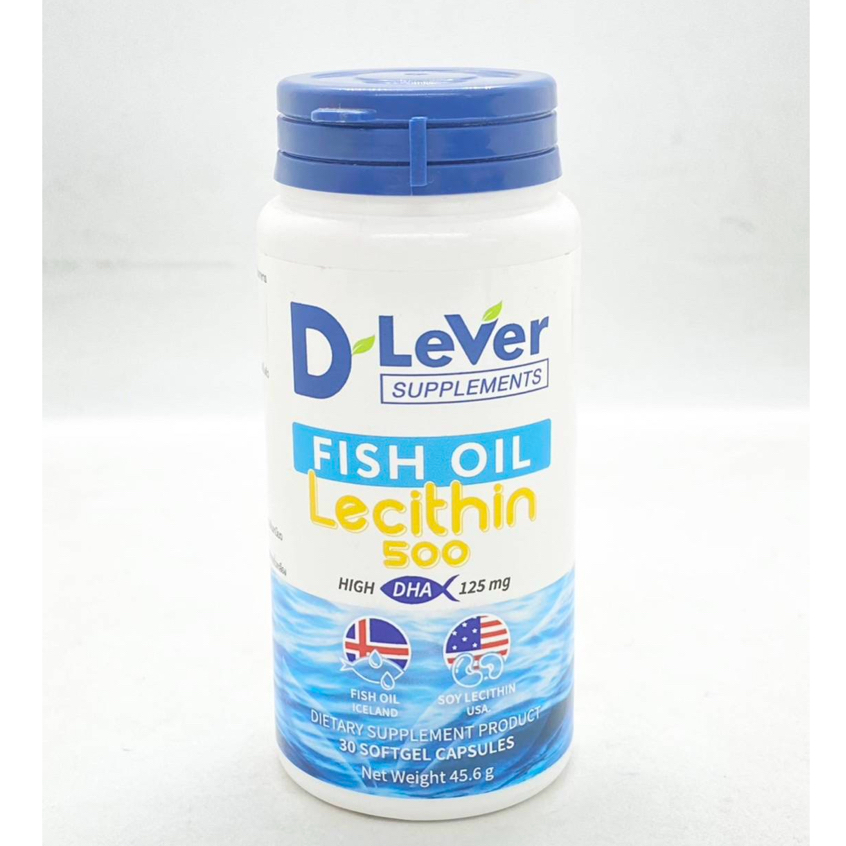 D-Lever Fish oil Lecithin 500 High DHA 125 Diver/500 Contains 30 ...