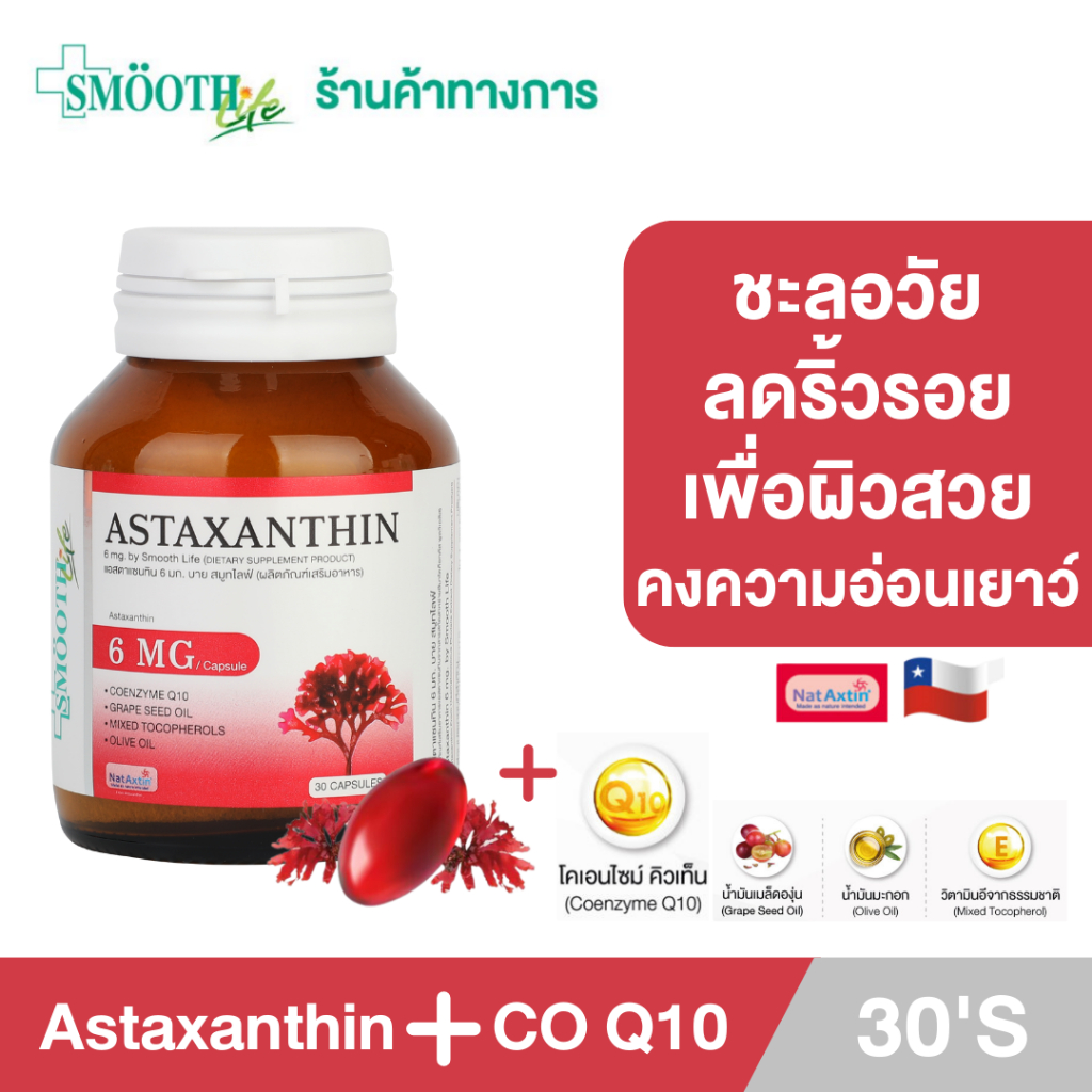 Smooth Life Astaxanthin Plus CO Q105 Powerful Antioxidant Antiaging