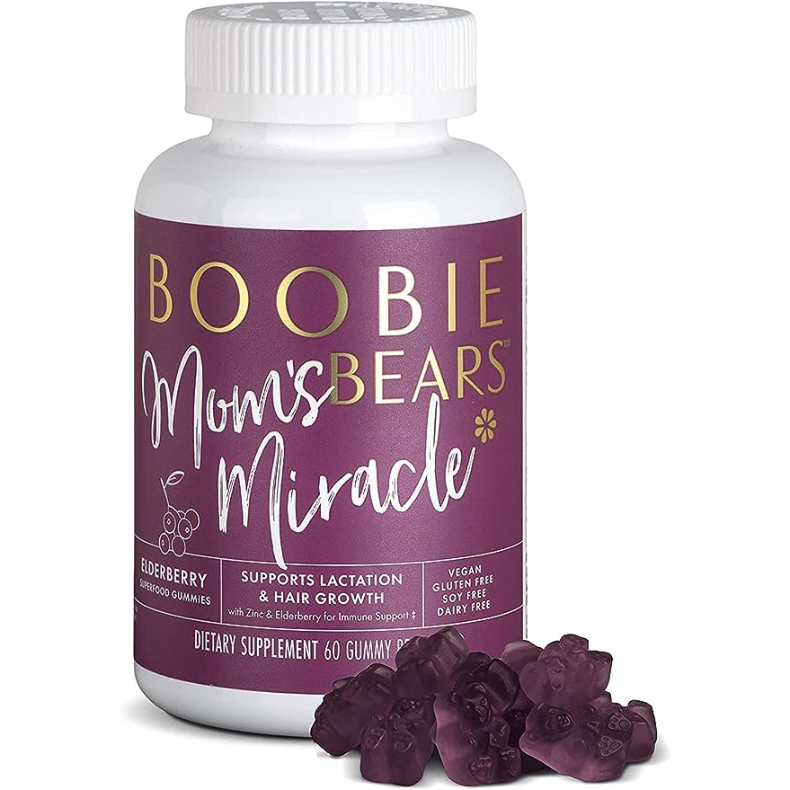 Boobie Bears Lactation Elderberry 60 Gummy Exp 02 24 Breastfeeding