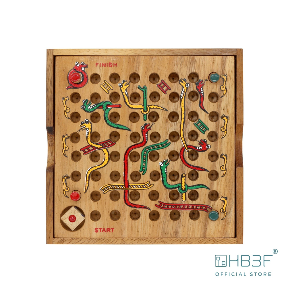 Wooden Games Snakes & Ladders Toys Puzzles Enhance Development Puzzle