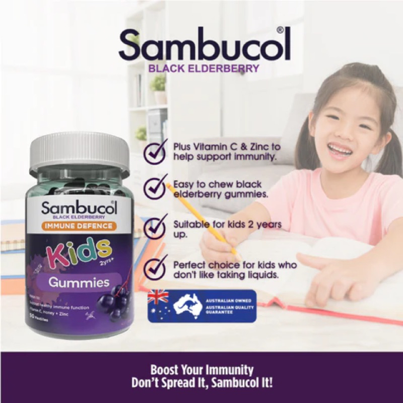 Sambucol Gummies 50 Tablets/120 Vitamin Enhance Immunity exp 11/2024 ...