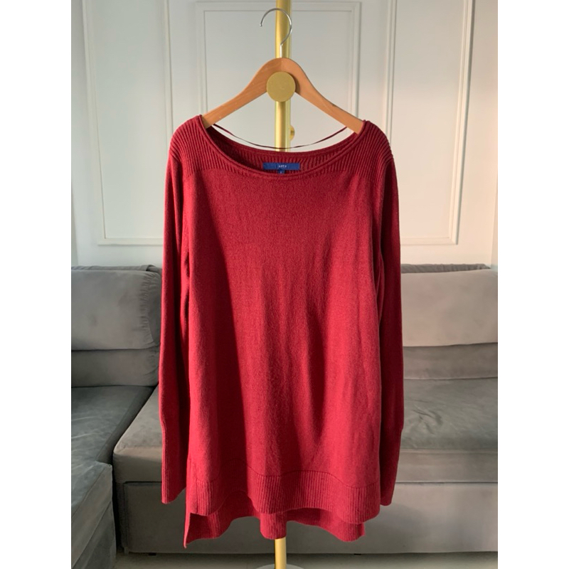 Red Knitted Shirt APT.9 Brand L Shiny Fabric A258 | Shopee Philippines