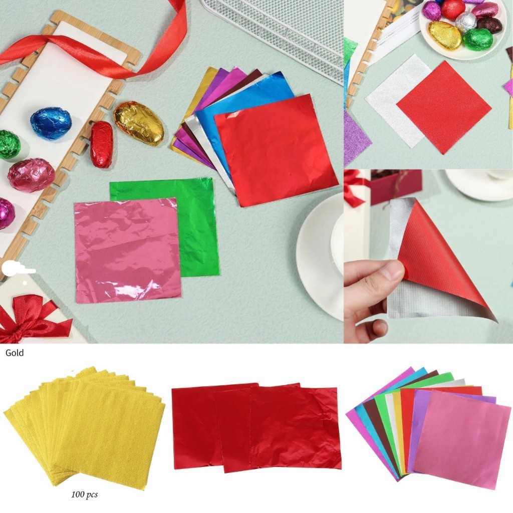 Foil Paper For Wrapping Snacks Chocolate 2 Sizes To Choose From (100 ...