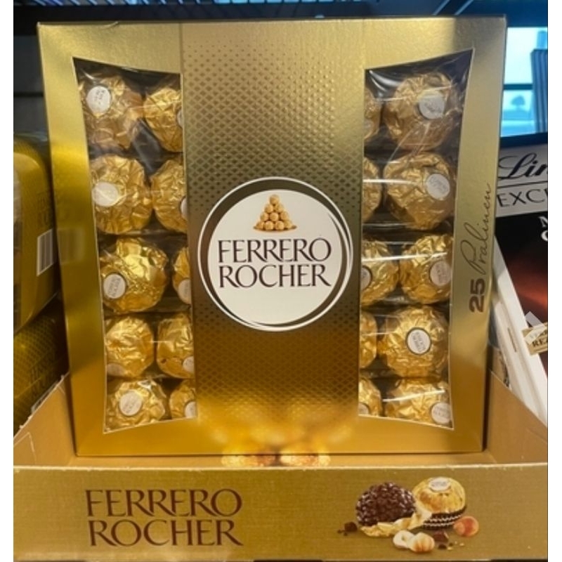 Ferrero Rocher Chocolate 25 Chocolates Beautiful Gold Box. | Shopee ...