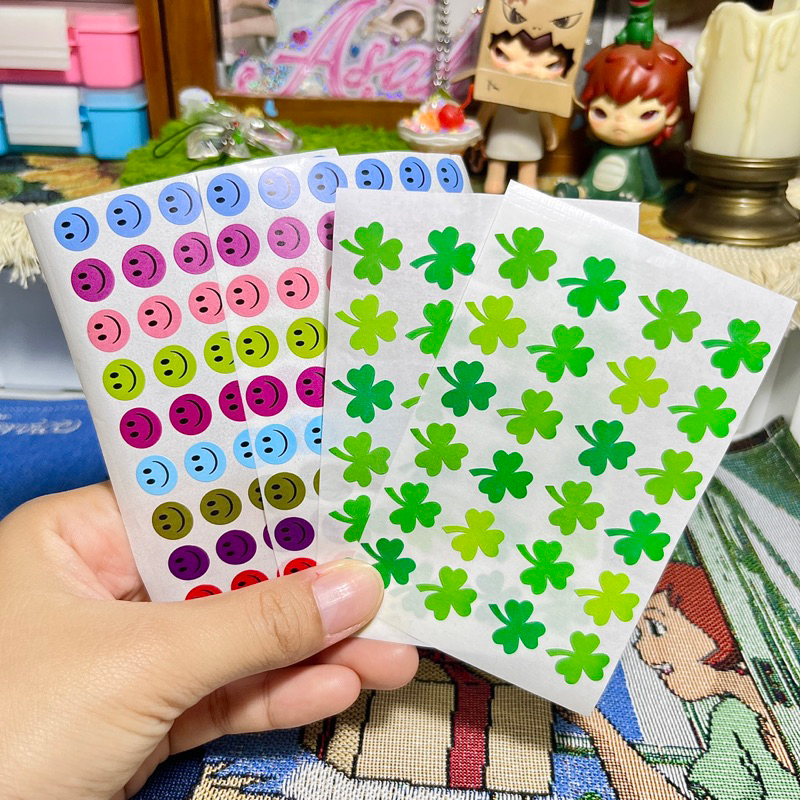 clover Sticker Smiley Face Die Cut stickers & emoji | Shopee Philippines