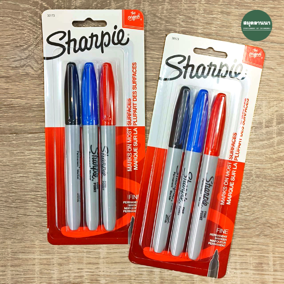 Sharpie Marker-Fine Set Of 3 Colors: Black + Red + Blue | Shopee ...