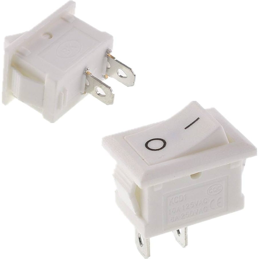 Light Switch On/Off 2 Pin 6A/250V KCD1-101 White (1pc) | Shopee Philippines
