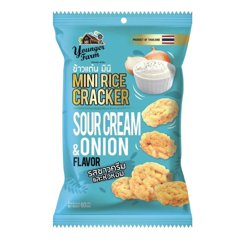 Younger Farm Snacks Rice Cracker Mini Sour Cream & Onion Flavor 60g60g