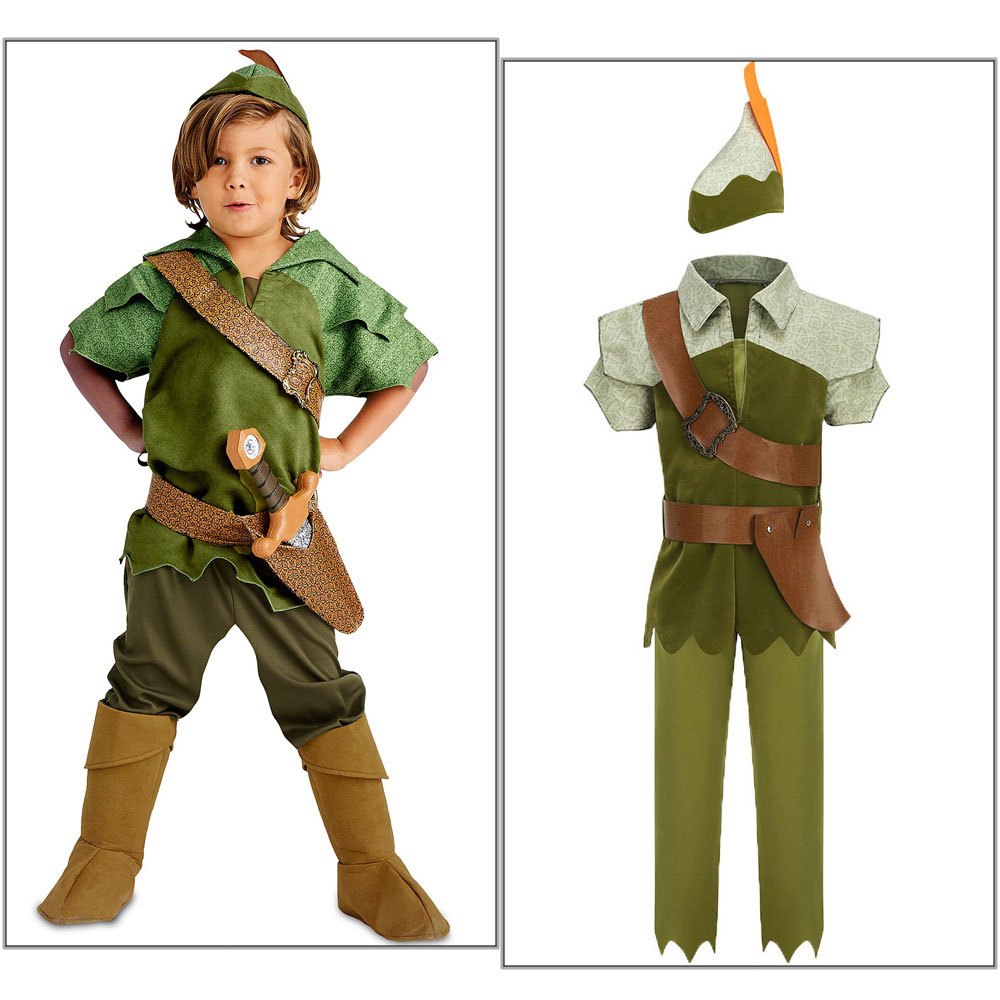 Kids Peter Pan Halloween Tunic - Green Elf Costume Top For Boys & Girls - View #9