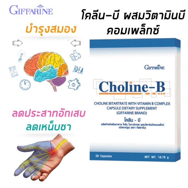 Choline-B GIFFARINE Vitamin B Complex Brain Nourishment Memory Fast ...