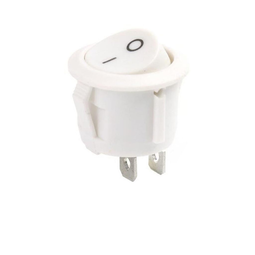ROUND ON OFF SWITCH ROCKER KCD1-105 (20mm) (ON-OFF) White (1pc ...