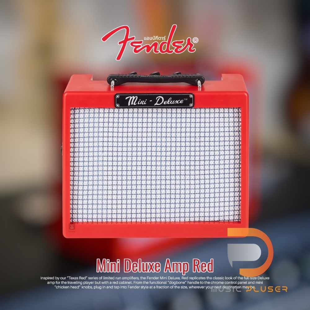 Fender Mini Deluxe Amp Red Guitar Amplifier Built Through Inspired By