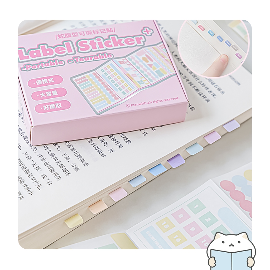 Label Sticker Box 60 Sheets ️ Topic Stickers Bookmark Various Symbols ...