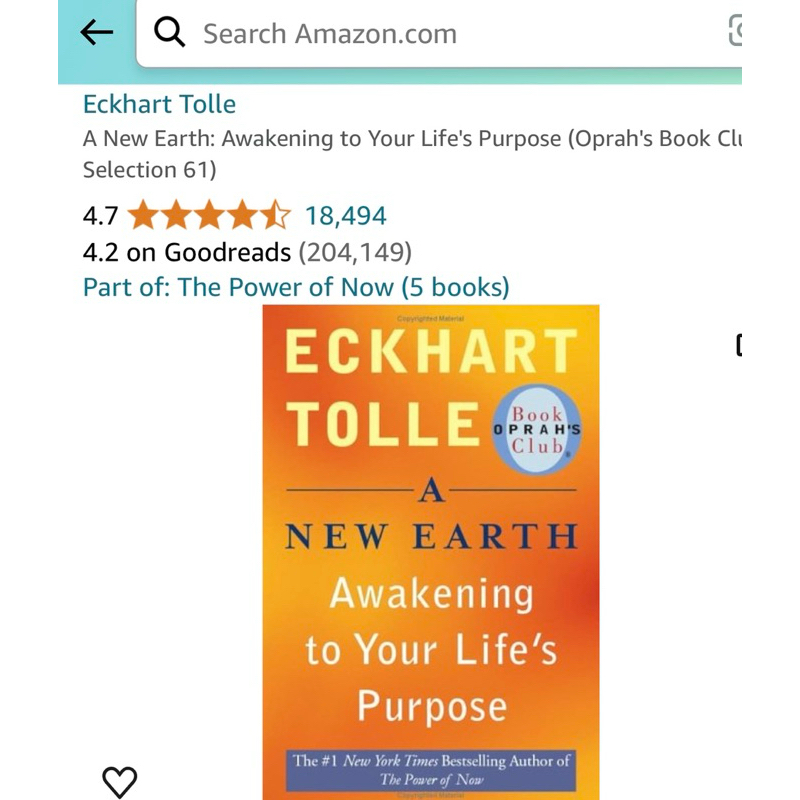  Eckhart Tolle A New Earth Awakening to Your Life's Purpose (Oprah's