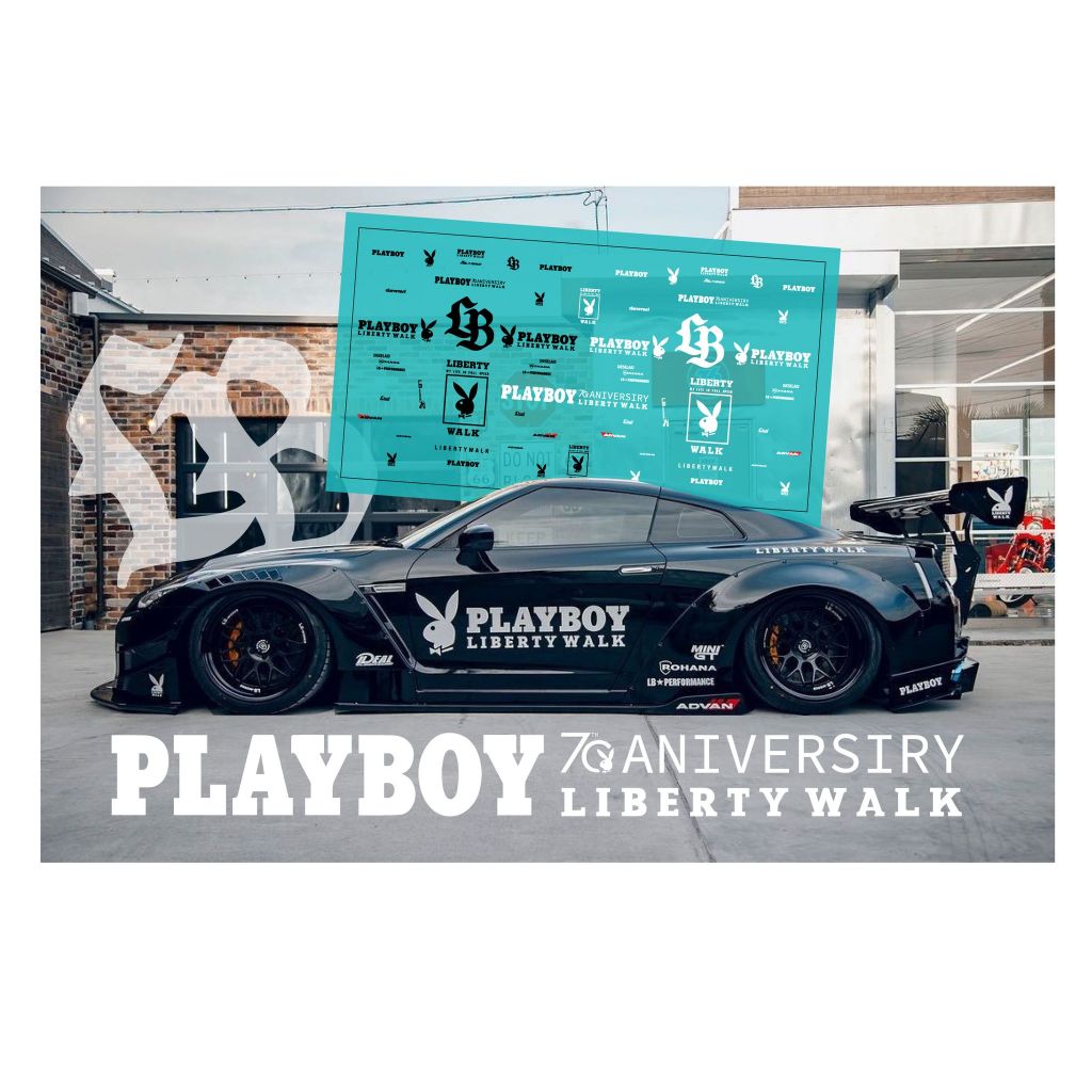 LBWK x 70th PLAYBOY LB Liberty walk 2023 water Decal White Ink 1 Set 2 ...