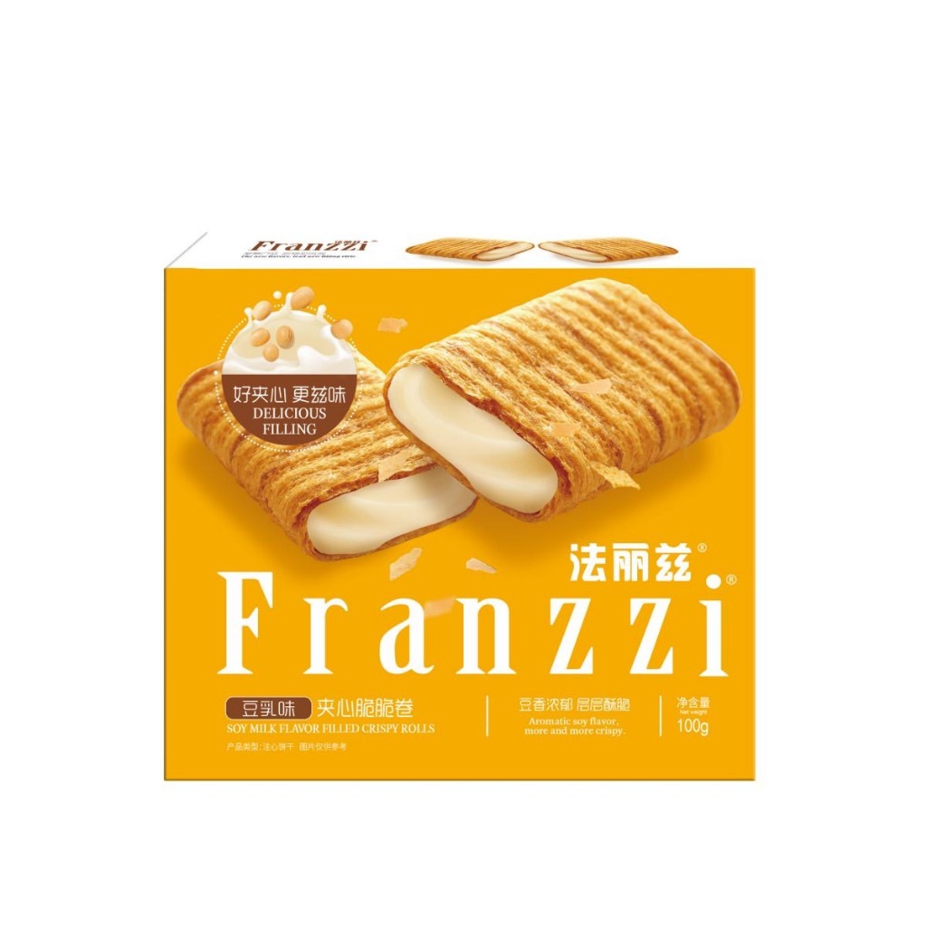 Franzzi Soymilk Wafer Filled With Soy Milk Cream 100g. | Shopee Philippines