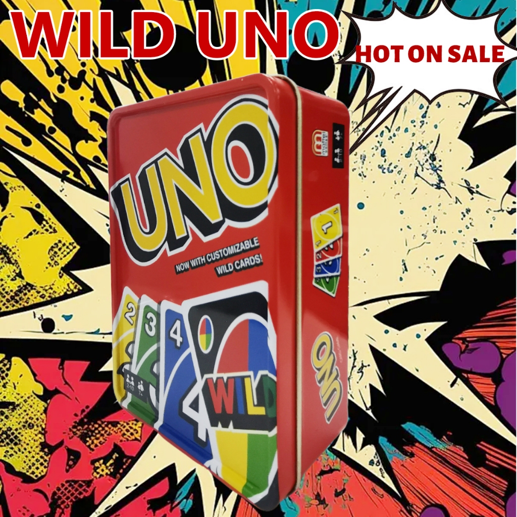 Wild UNO Card Game -112pcs Thicker Cards(Metal Box Package) | Shopee ...