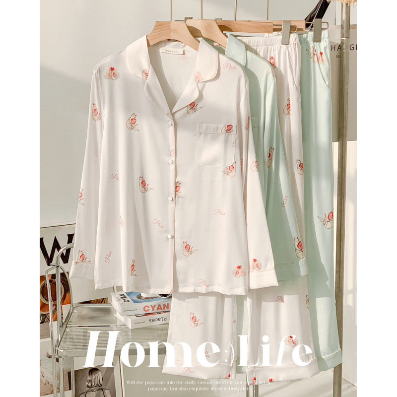 Premium Silk Satin Pyjamas (Brand Diane Sally) | Shopee Philippines