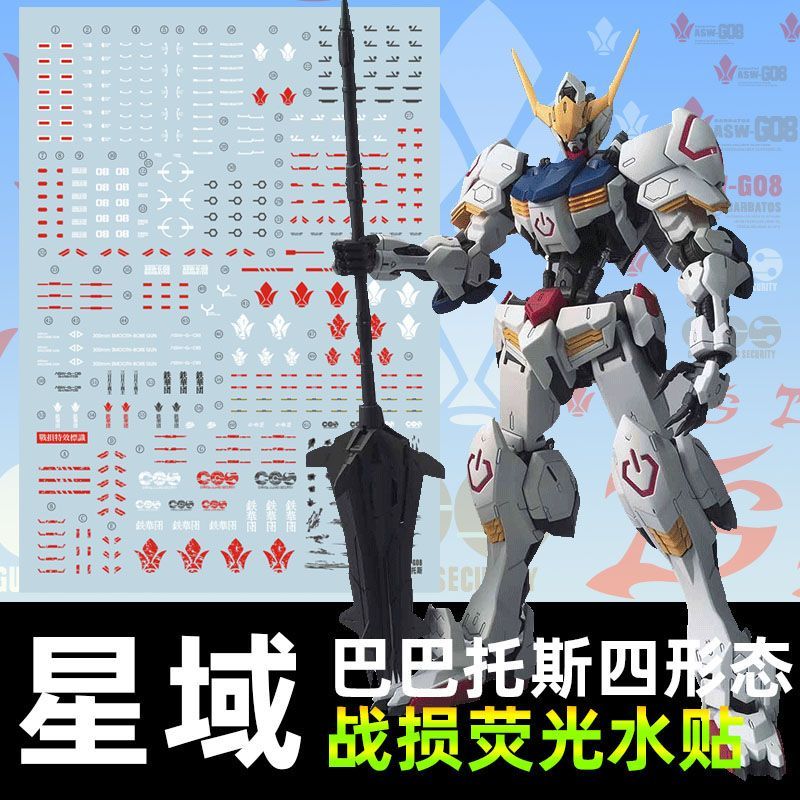 DECAL Water [XING-YU] MG 1/100 Barbatos Battle Damage Style Glow ...
