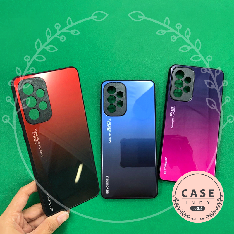 Realme Gradient Glass Case Hard Back Soft Edge Protect The Camera Lens 