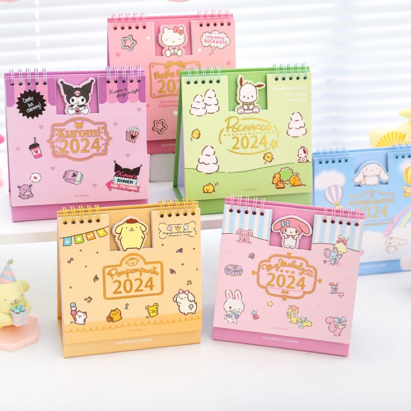 Cartoon Desk Calendar Year 2023 2024 2566 2567 Sanrio Mymelody Kitty