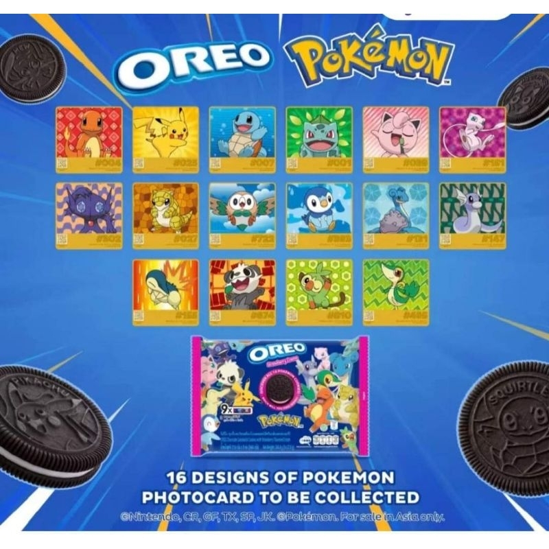 Oreo x Pokémon Pokemon Card There Are 16 Types. Shopee Philippines