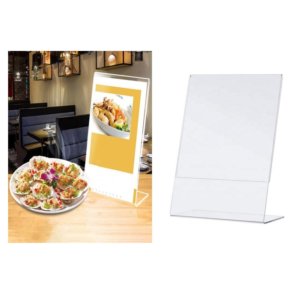 PVC Desktop Acrylic Sign L-Shaped L Shape A6 A5 A4 Vertical Horizontal ...