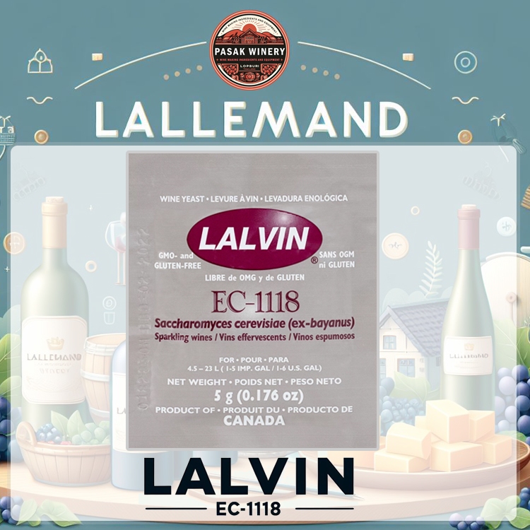 WINE YEAST Fermented Making LALVIN EC1118 LALLEMAND 5 G Expires 02