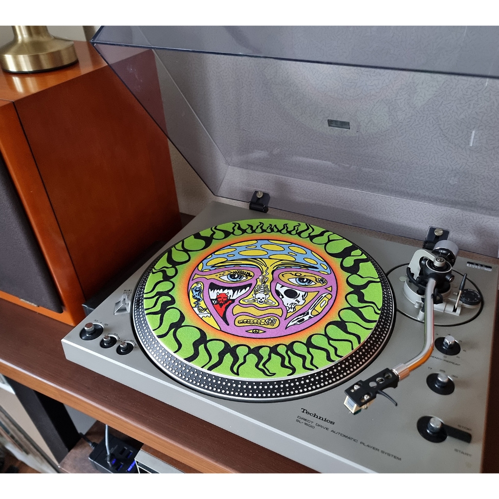 Zomo SLIPMAT-P-RD Lot De 2 Feutrines Vinyle Design Paint Rouge – Effet Visuel Éclatant Pour DJ