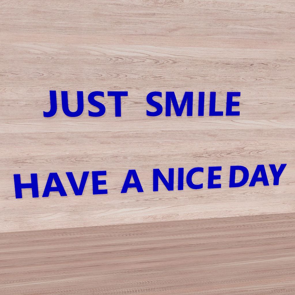 Abc Letters Decorative Word Set Blue JUST SMILE HAVE A NICE DAY Stick
