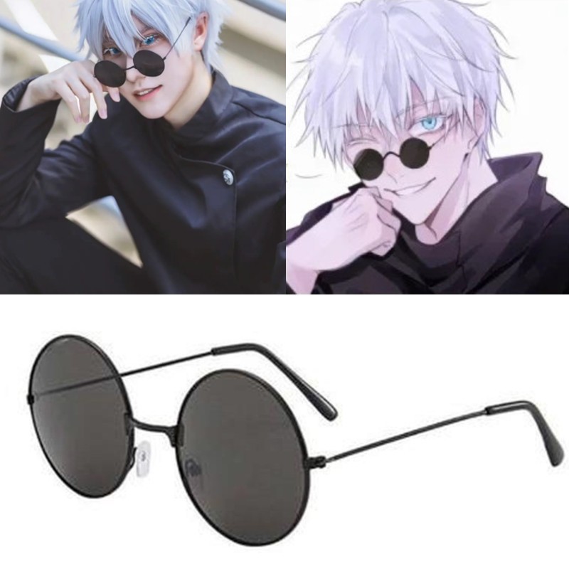 Anime Jujutsu Kaisen Gojo Satoru Cosplay Glasses Black Eyewear ...