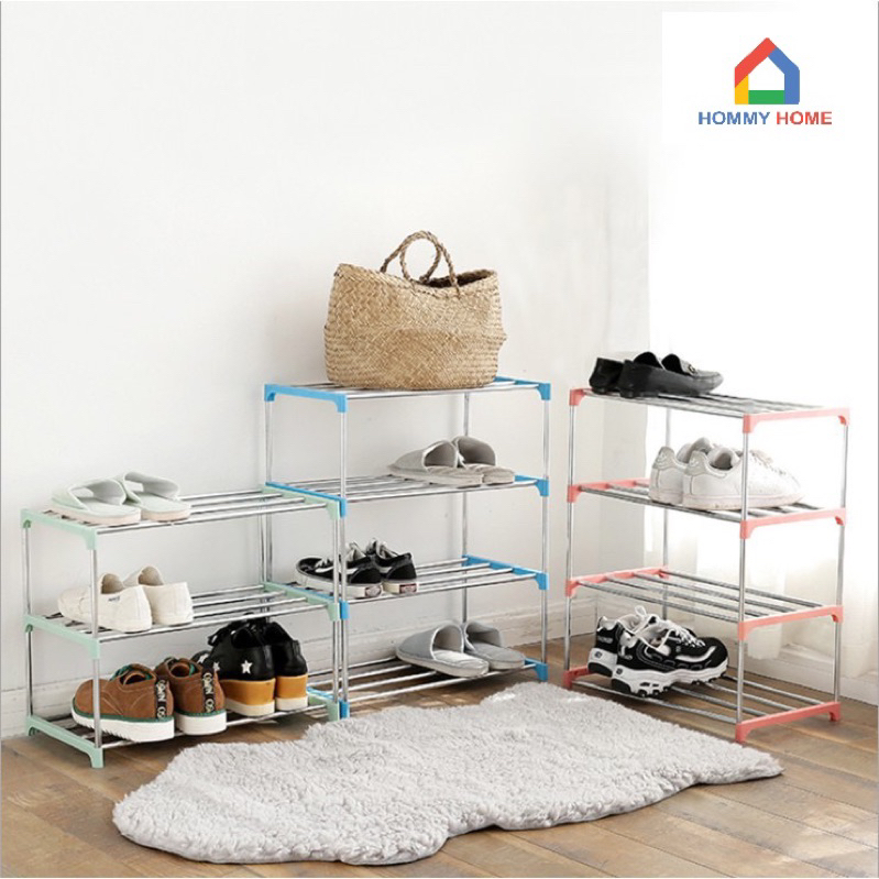 The Cheapest Hommy Shoe Rack Steel Frame/Plastic Multipurpose Shelf DIY ...