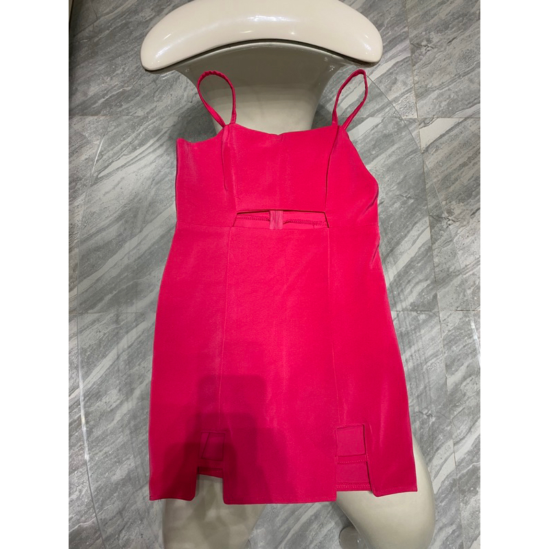 Dark Pink Dress To Wear Out Work Hanako Fabric. Shopee Philippines
