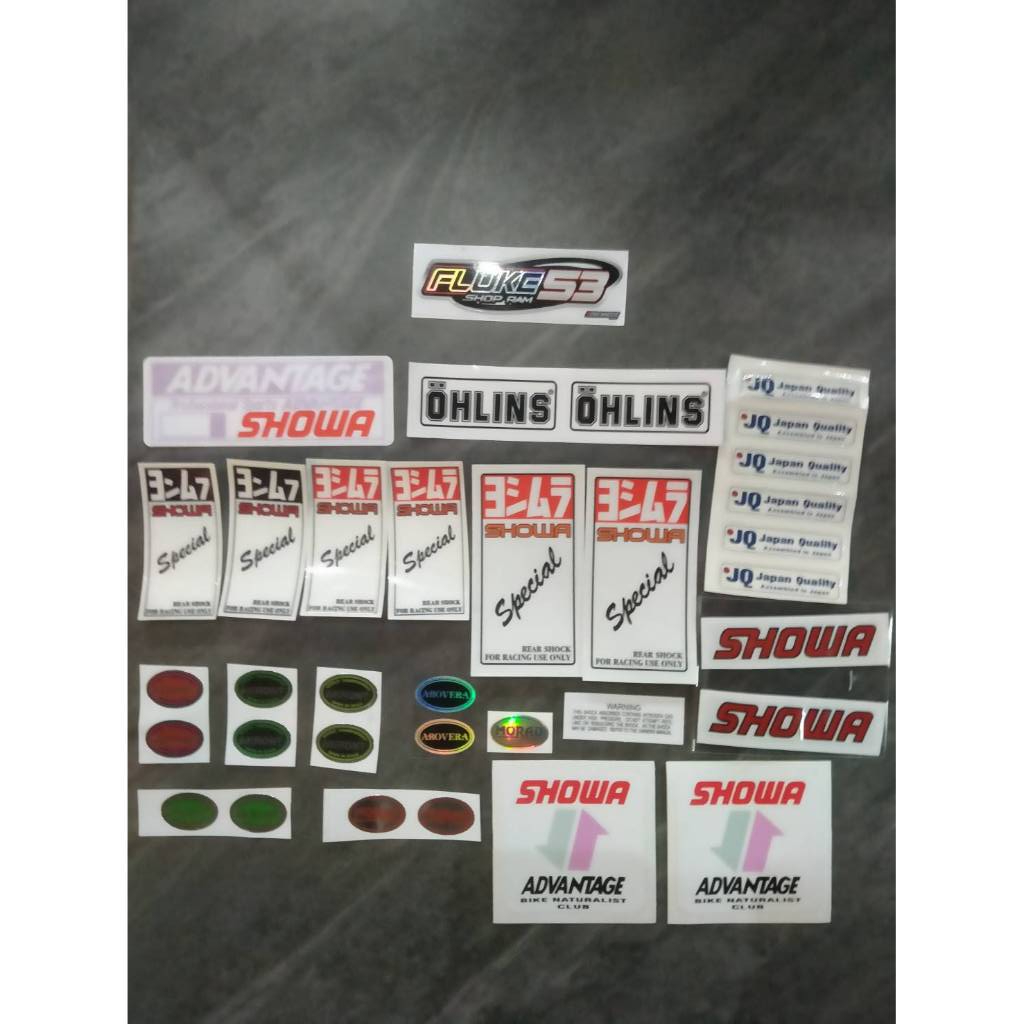Showa Ohlins Shock Stickers Atront morad Wheel Scooters (Sold As A Pair