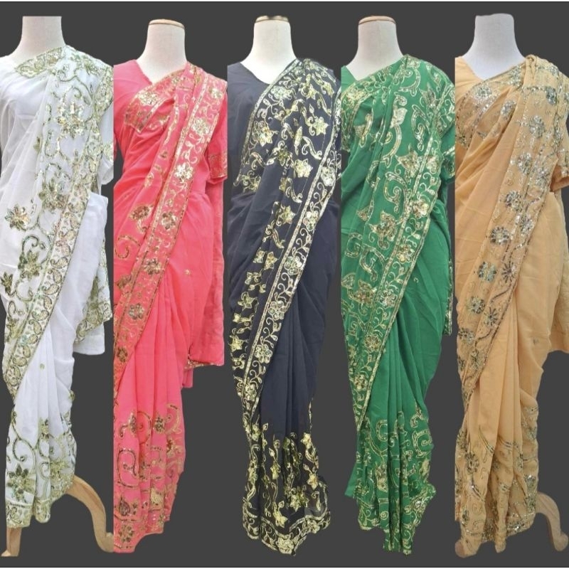 saree from India stitching in ready to wear sari new colors available ...