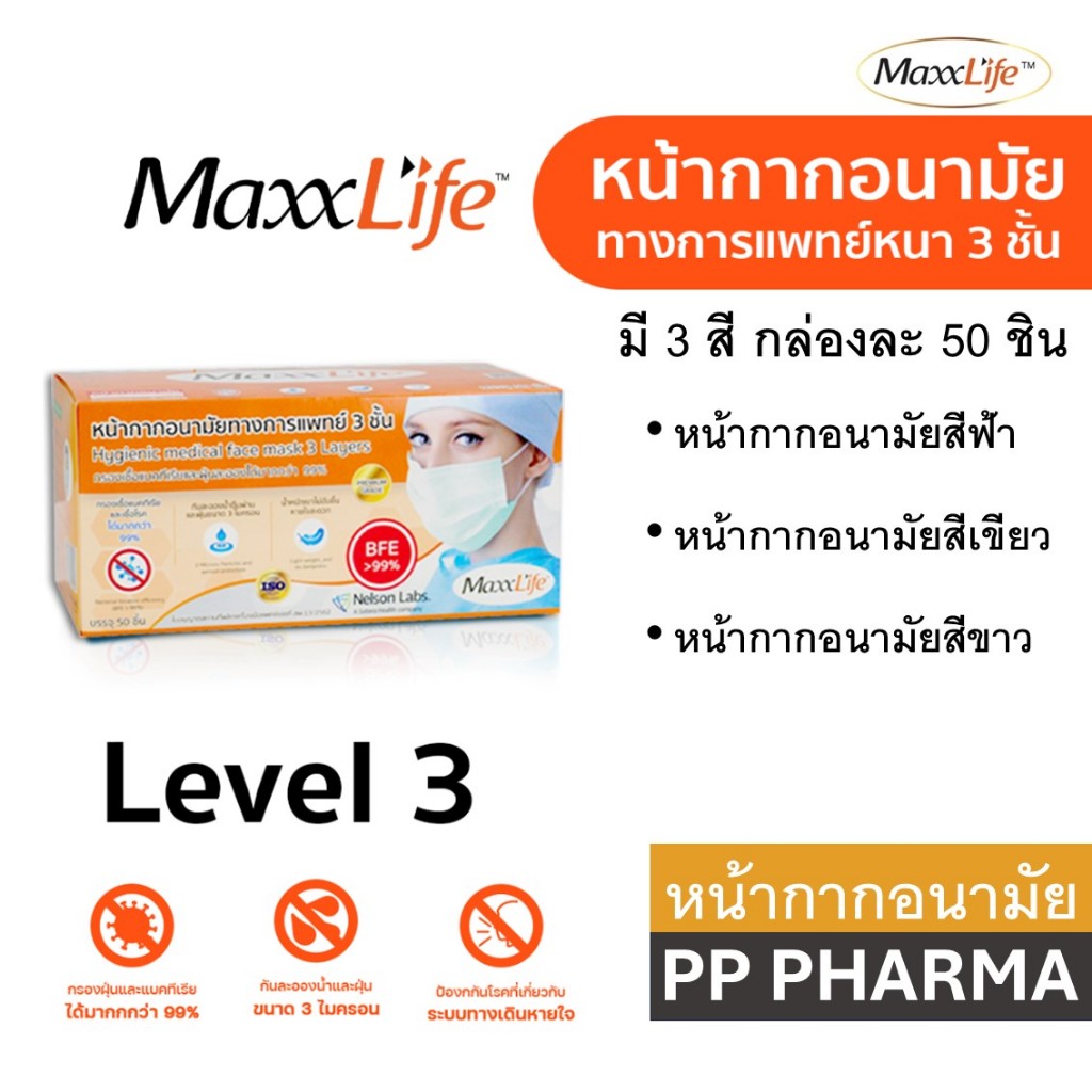 Maxxlife Mask Medical Face 3-Ply Nose | Shopee Philippines