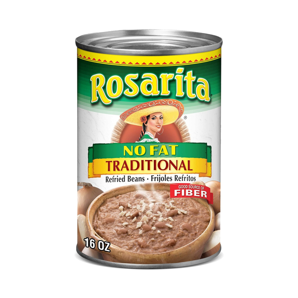 Rosarita No Fat Traditional Refried Beans Canned MacadamiaFree 454g