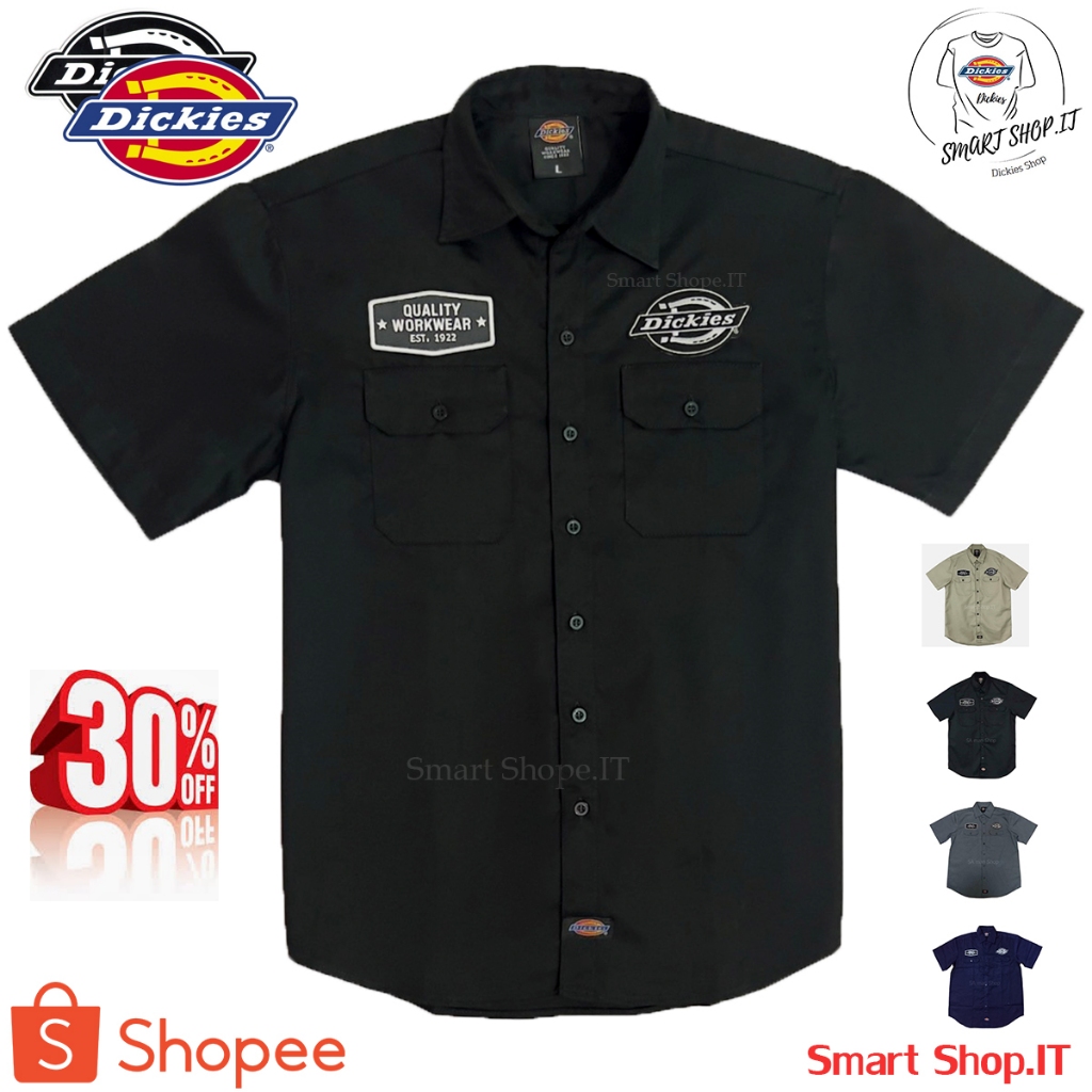 Dickies Shirts Men's Short Sleeve Collar Work Shirt Vintage Wear