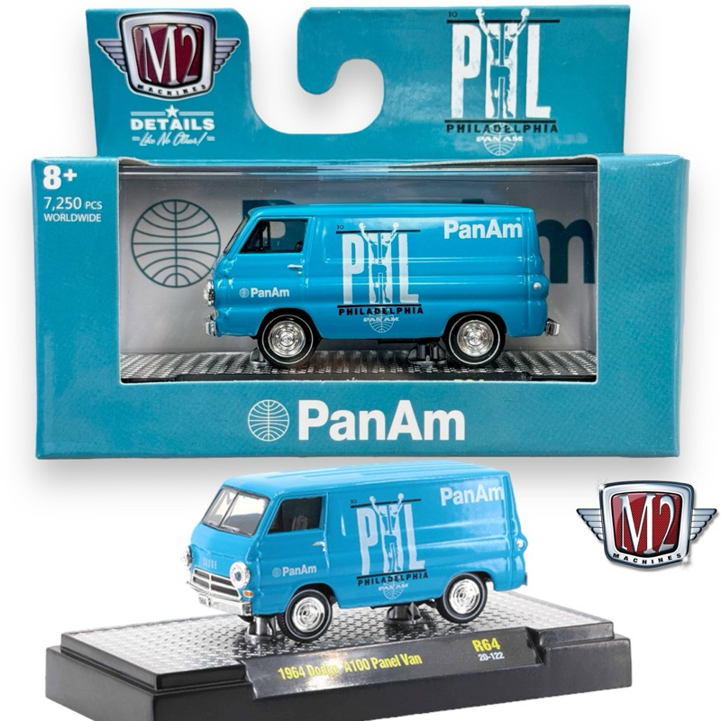 Voiture Miniature M2 Machines Dodge A100 Panel Van 1964 | Échelle 1:64 - Série Auto Shows - Neuf