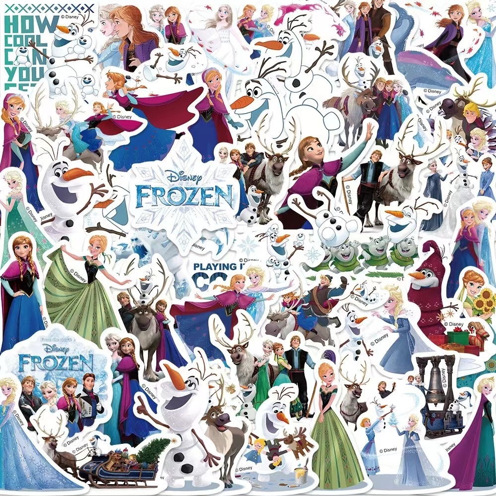 1 Pack Of 50 Pcs Elsa Cartoon Frozen ins Stickers Used To Decorate ...