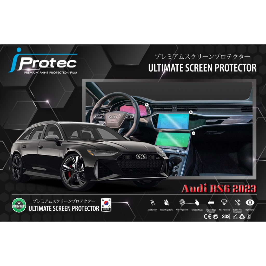 iProtec Clear Film Car Screen Protector AUDI RS6 AVANT PERFORMANCE Year ...