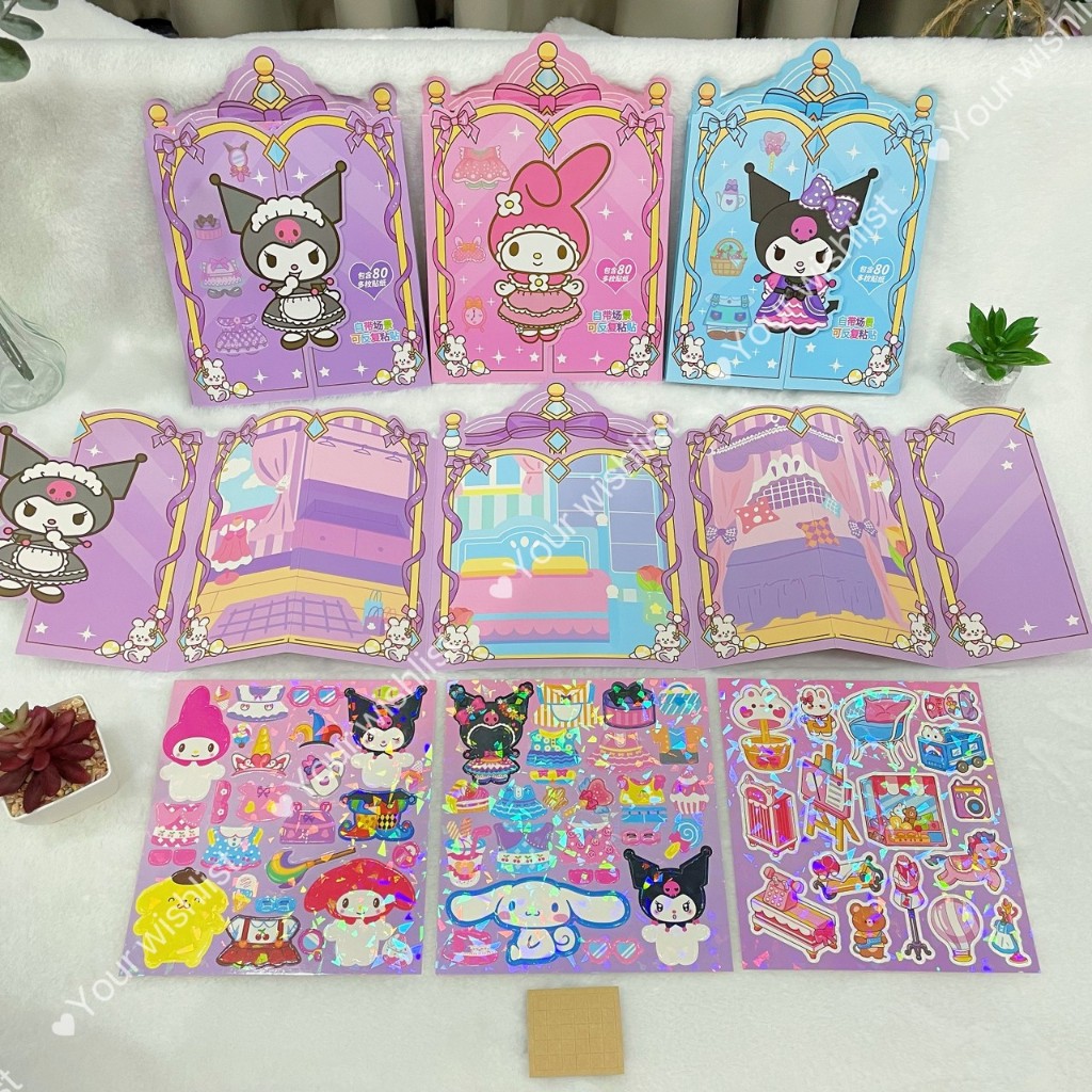 Sanrio Paper Doll Dressing Book Diy Games Toys Handmade For Kids 